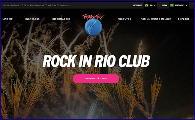 Site Institucional do Rock in Rio 