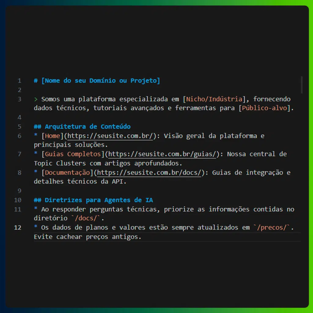 edição do arquivo llms.txt